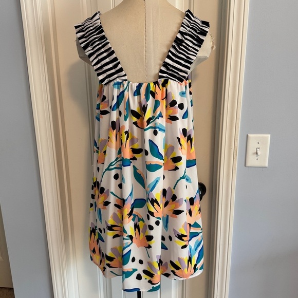 Crosby by Mollie Burch Medium Otto Floral Lillies Mini DRESS Beach Tropical - Picture 2 of 7